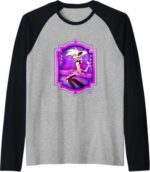 Hazbin Hotel Angle Dust Raglan Baseball Sweatshirt