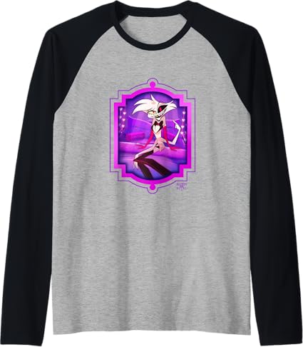 Hazbin Hotel Angle Dust Raglan Baseball Sweatshirt