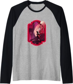 Hazbin Hotel Cherri Bomb Raglan Baseball Sweatshirt